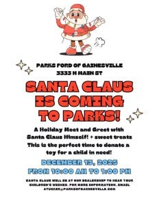 Santa Claus Parks Ford Toy Drive & Holiday Cheer