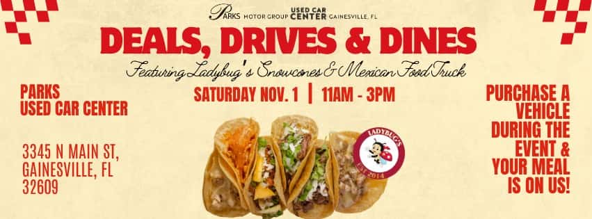 Deals, Drives, & Dines at Parks Used Car Center